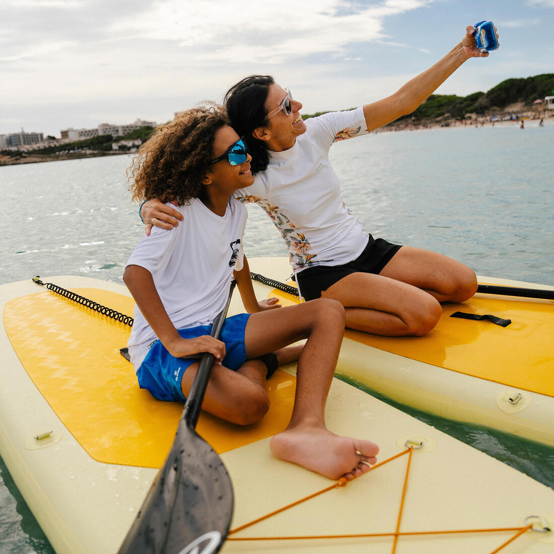 Pack Stand up paddle gonflable 9'6, 1 personne (jusqu'à 80kg)  - 100 Jaune