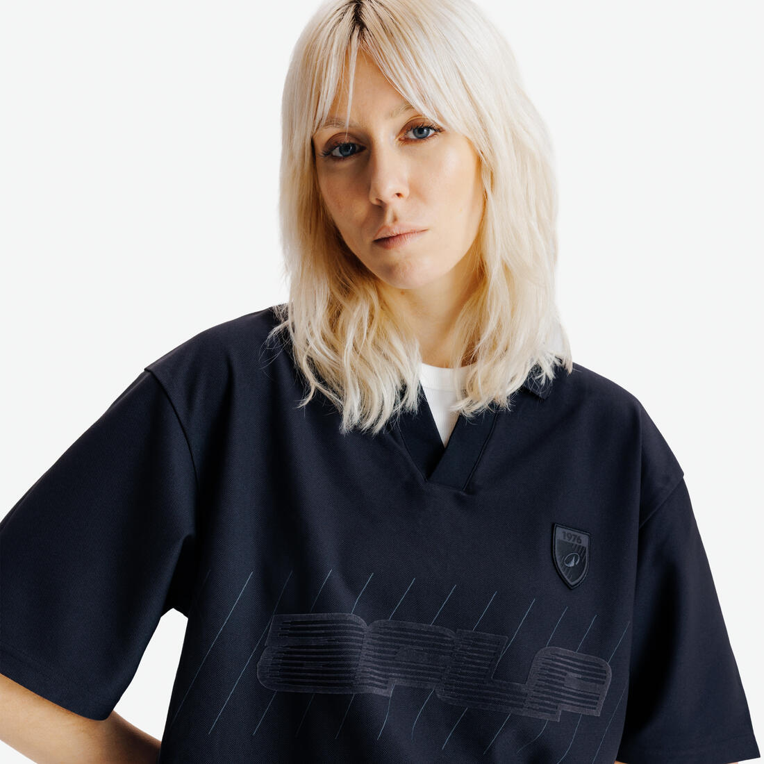Polo oversize homme, Heritage, noir