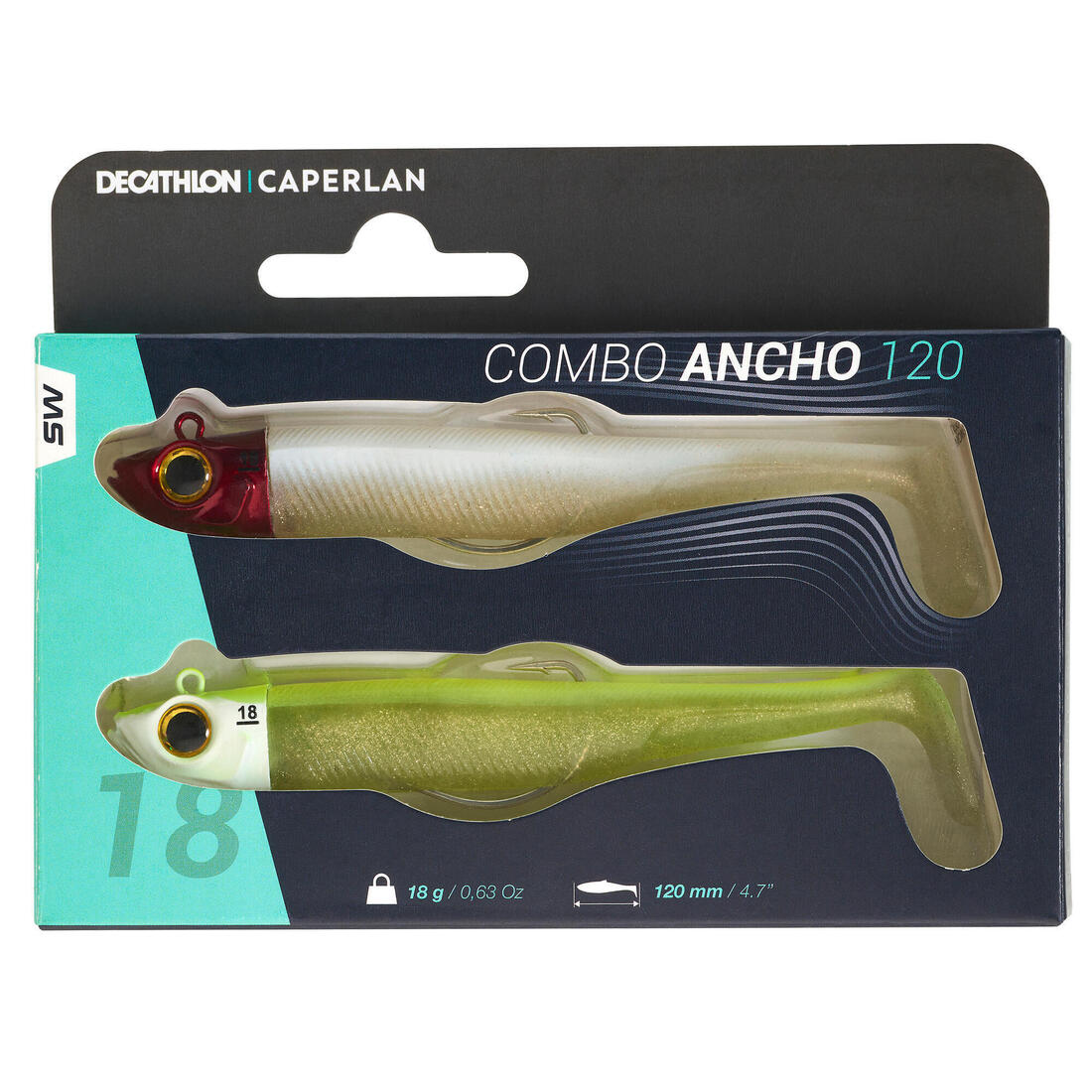 Kit leurres souples shad texan anchois ancho 120 12gr ayu en mer