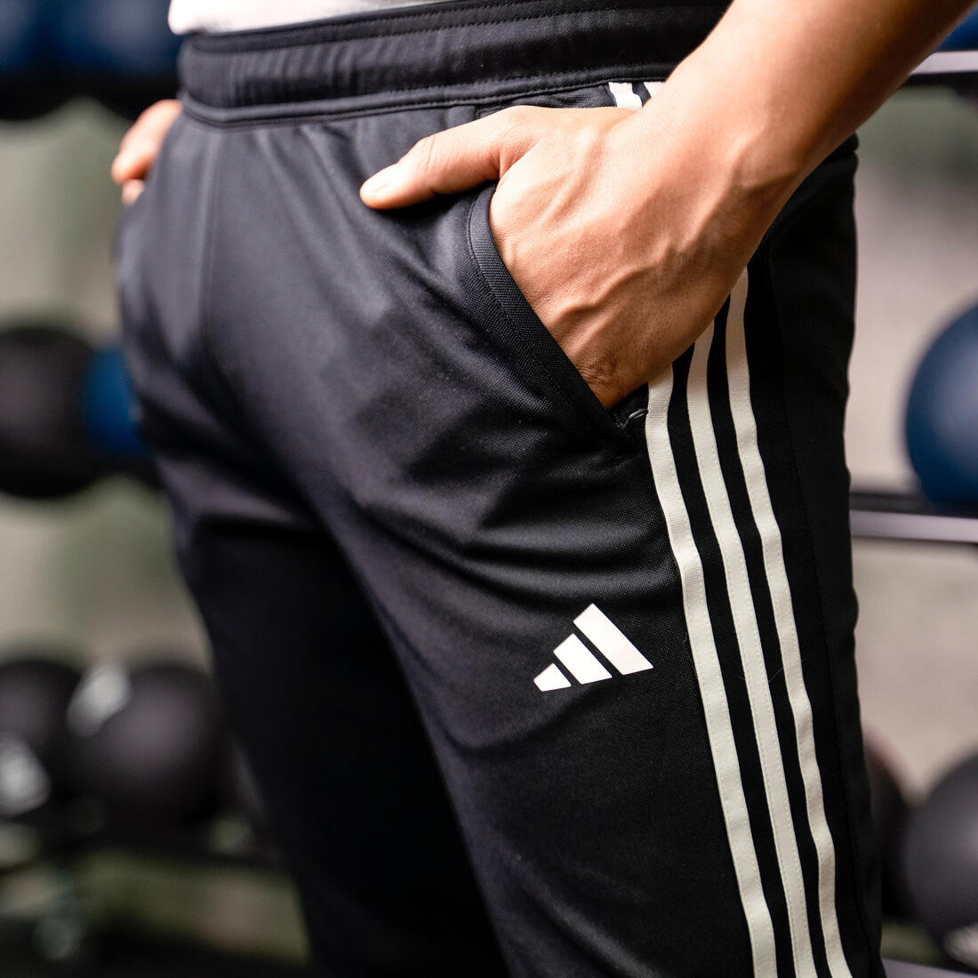 PANTALON JOGGING DE FITNESS CARDIO ADIDAS HOMME NOIR