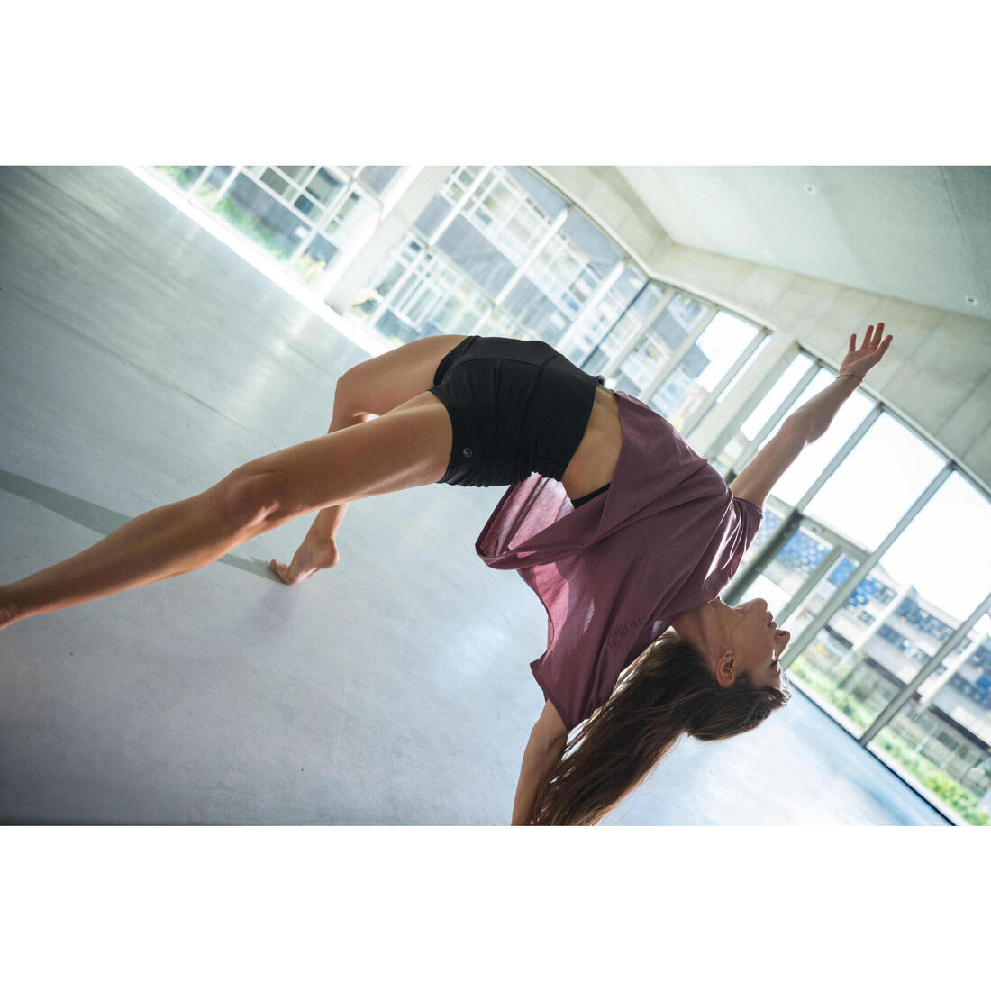 T-shirt danse moderne, manches courtes fluides femme
