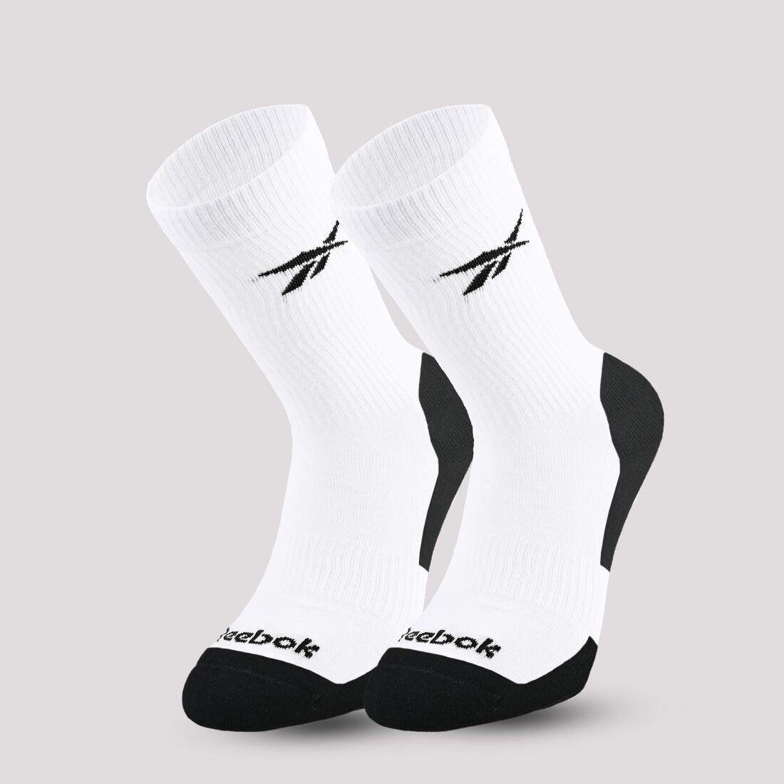 Chaussettes de fitness hautes adulte, blanc, lot de 3 paires