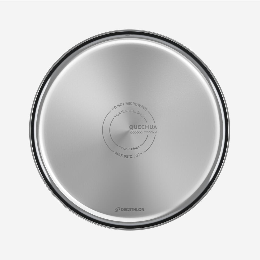 Assiette de camping grande taille XL en acier inoxydable, Ø23cm