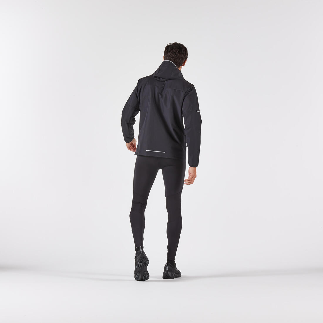 Veste imperméable run 100 homme noire