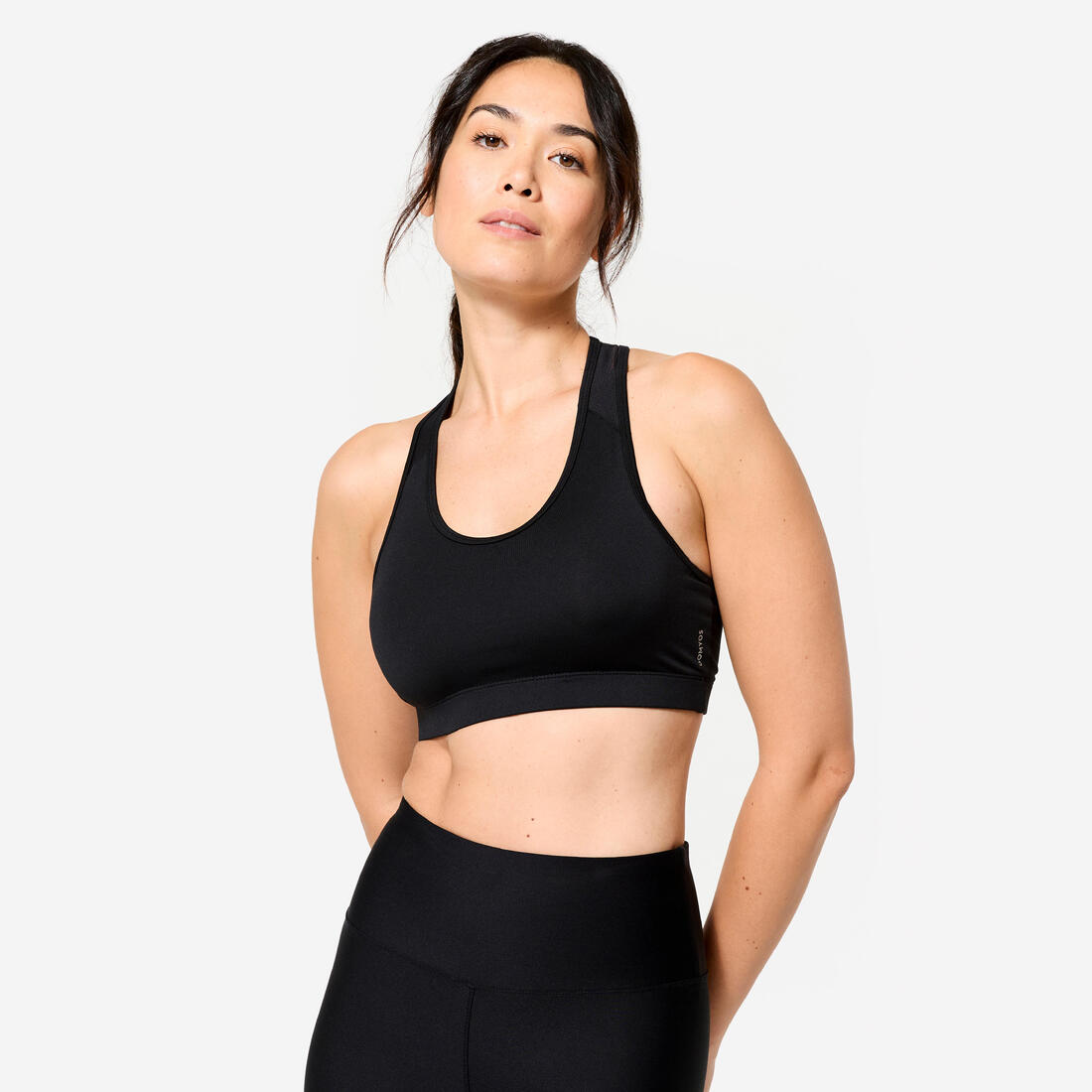 Brassière dos nageur maintien léger femme - noir