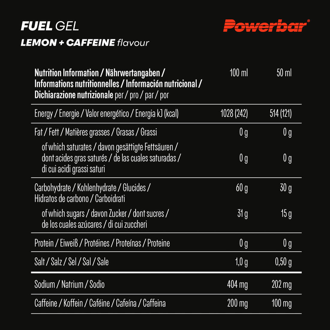Powerbar Gel énergétique Blackline Citron x1 Cafféiné