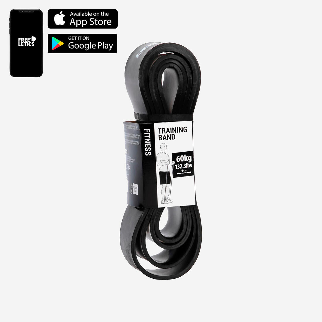 Élastique de musculation - training band 60 kg noir