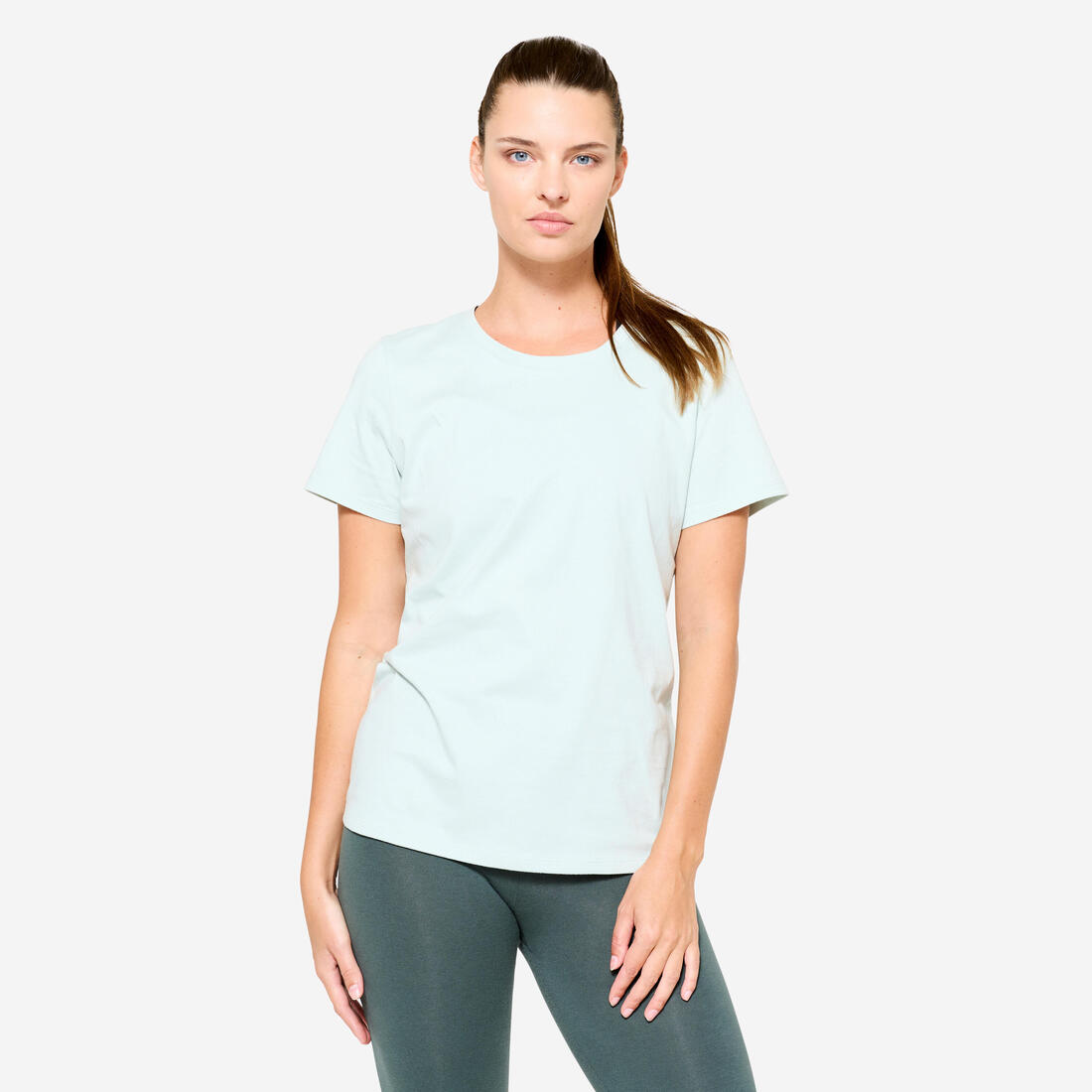 Tee-shirt en coton col rond femme