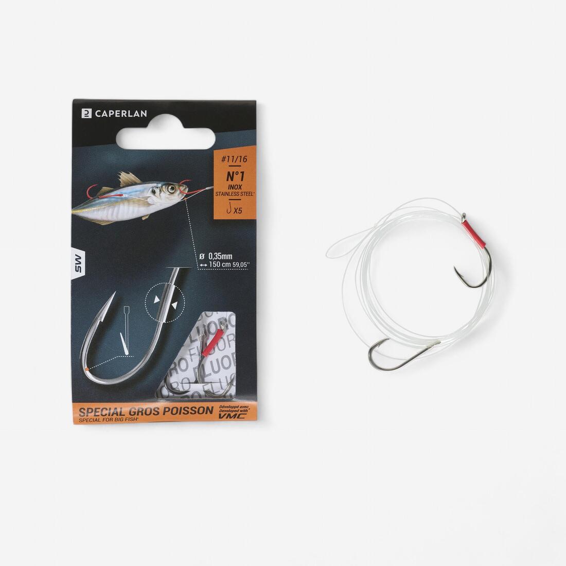 Hameçons montés à oeillet SN SPÉCIAL GROS POISSON en mer