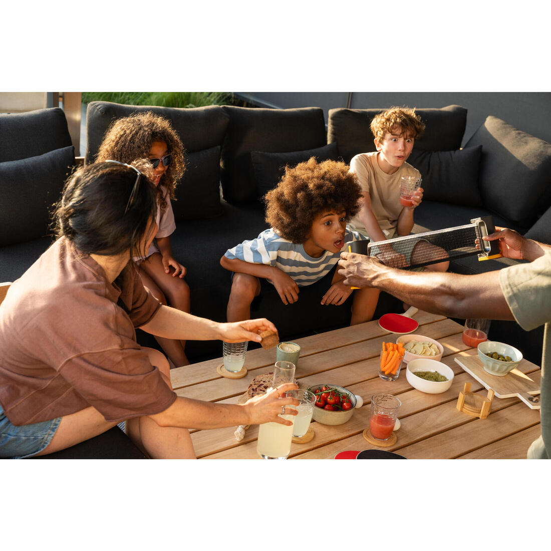 Set filet de ping pong rollnet petites surfaces + 2 raquettes PPR100 + 2 balles