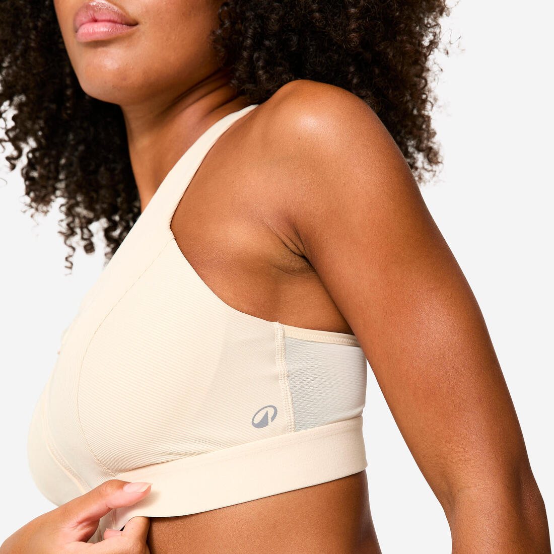 Brassière côtelée zippée maintien modéré Femme