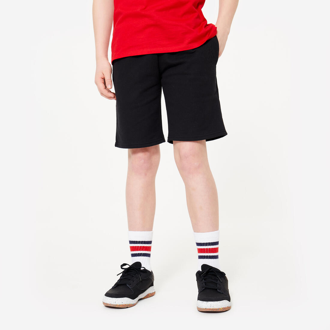 Short multisport coton enfant mixte – noir