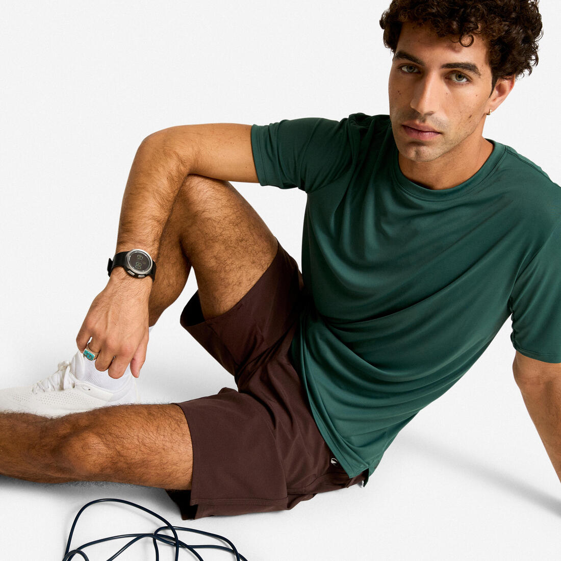 T-shirt de fitness manches courtes respirant col rond homme