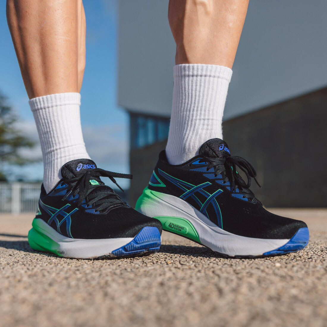 Chaussures running homme, Asics Superion 8 turquoise et vert
