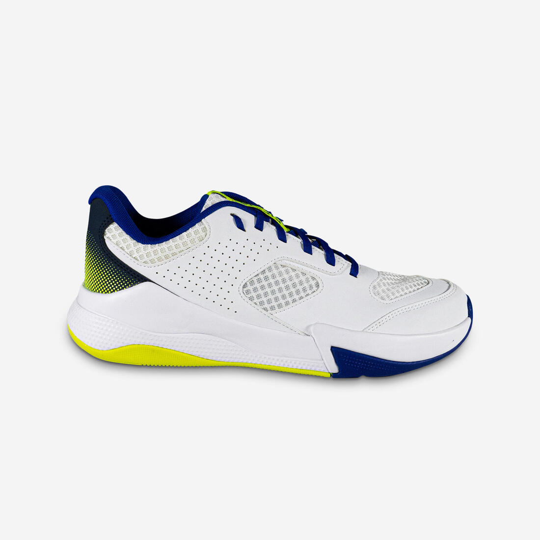 Chaussure de volley-ball adulte confort blanche/Bleu et Jaune fluo. – blanc ultra