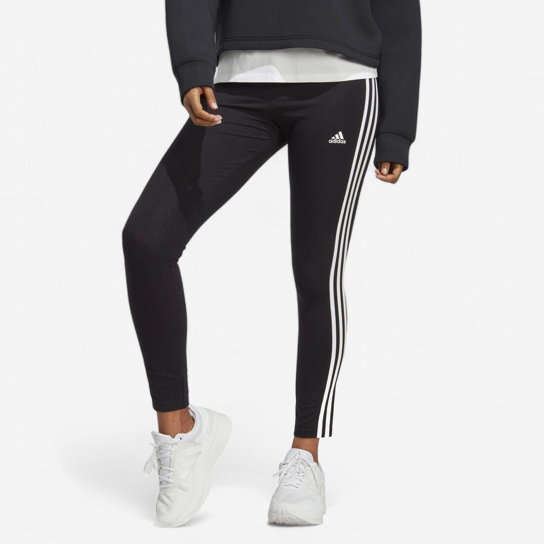 LEGGING DE FITNESS ADIDAS FEMME TAILLE HAUTE 3S NOIR ET BLANC