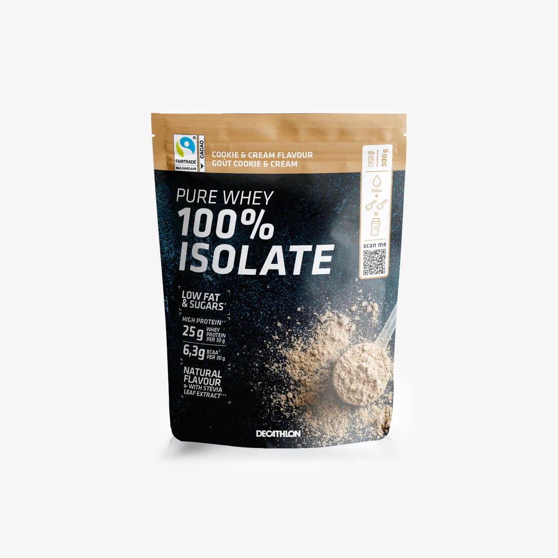 Pure whey 100% isolate goût cookie & cream, 900 gr