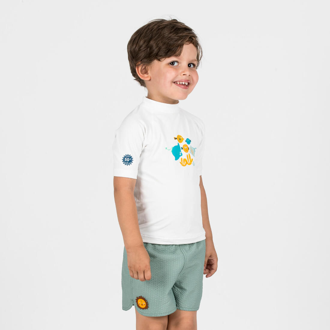 T-shirt anti uv bébé manches courtes corail