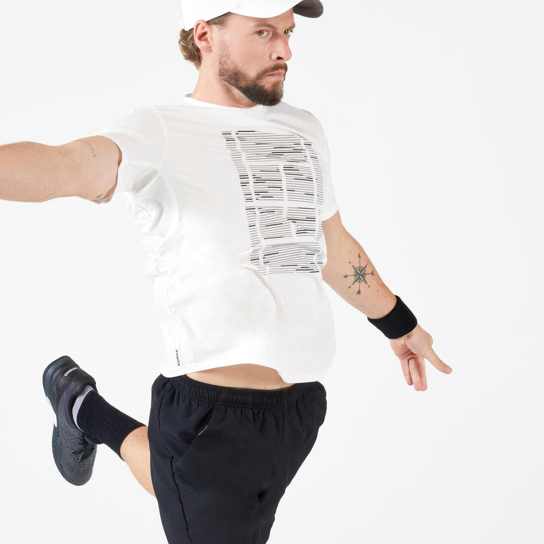 T-shirt de tennis homme - tts soft blanc cassé