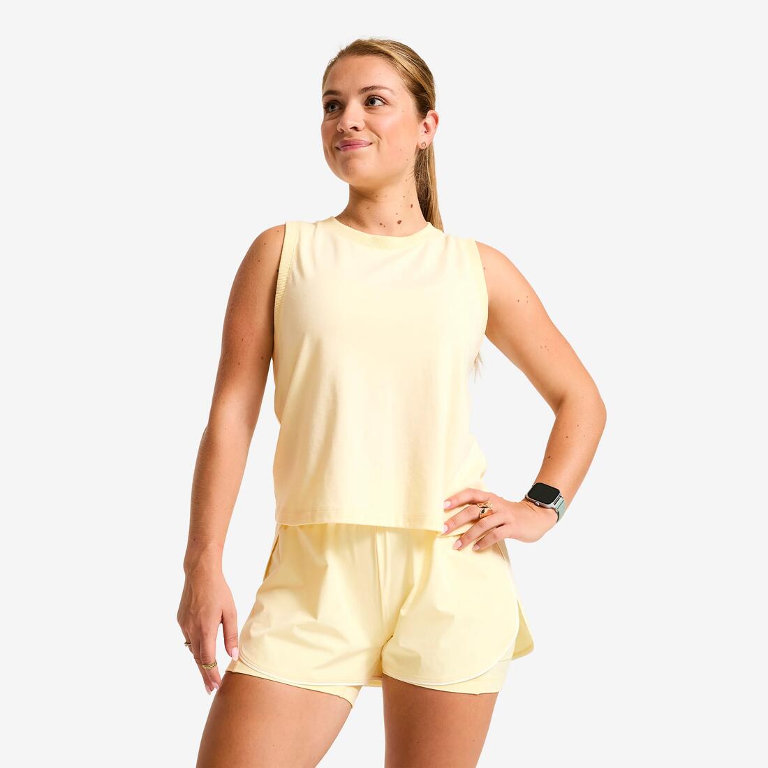 Debardeur crop top femme - parme