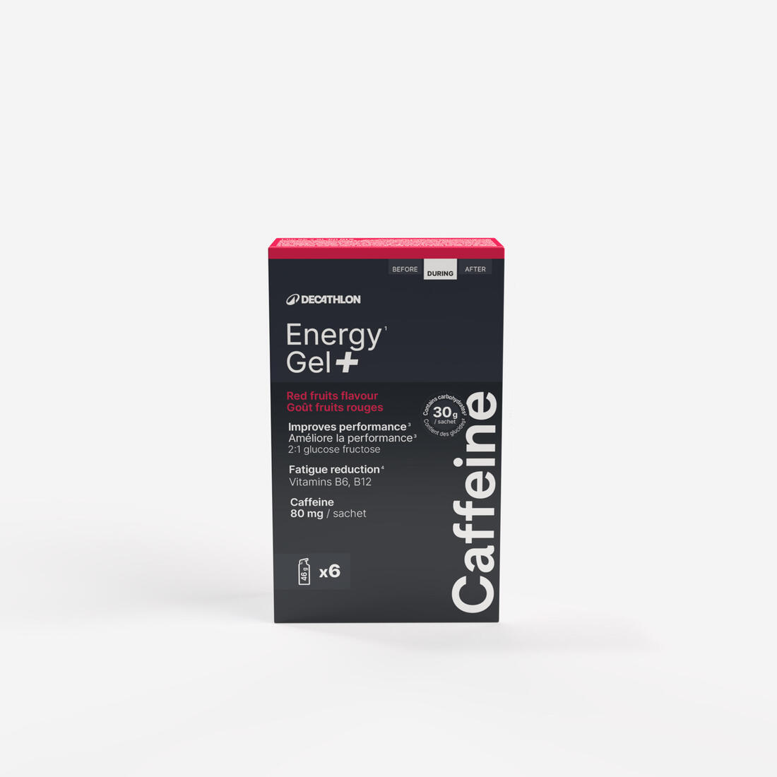 Gel énergétique caféine plus de 3 heures Fruits Rouges, Energy Gel + x6