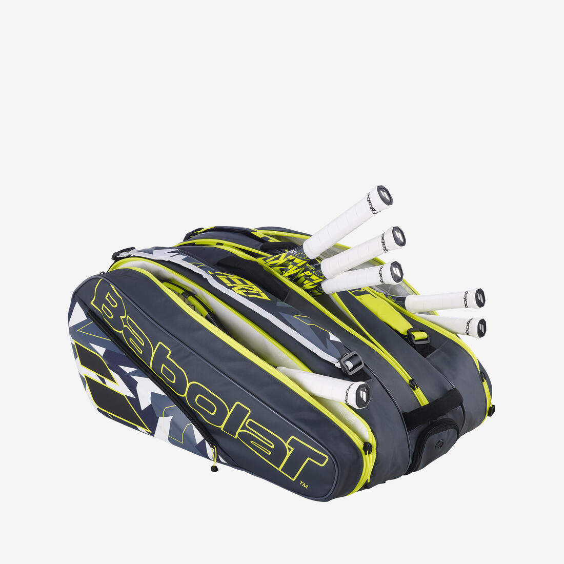 SAC DE TENNIS THERMOBAG - BABOLAT RH12 PURE AERO 12 RAQUETTES GRIS JAUNE