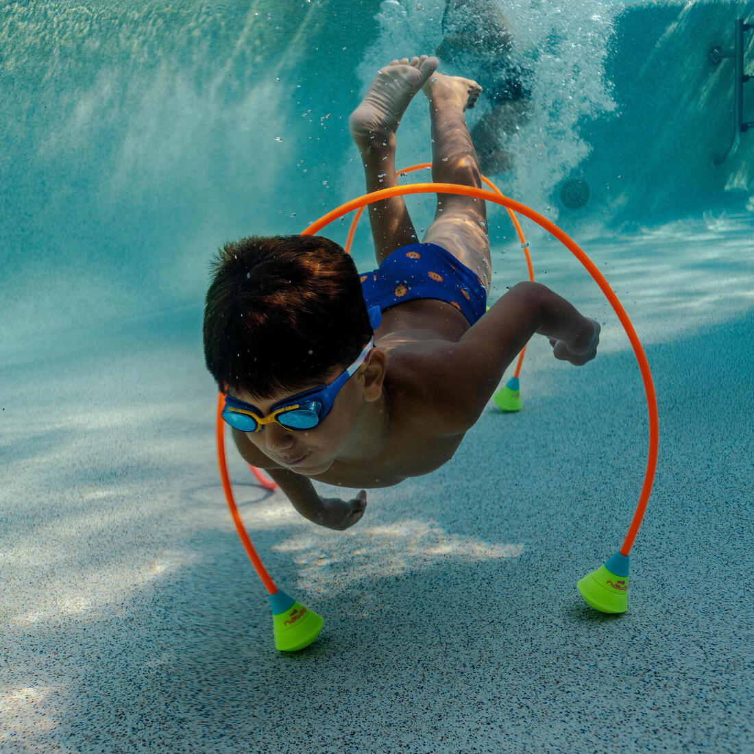 Lunettes de natation Junior - Xbase turquoise teintées
