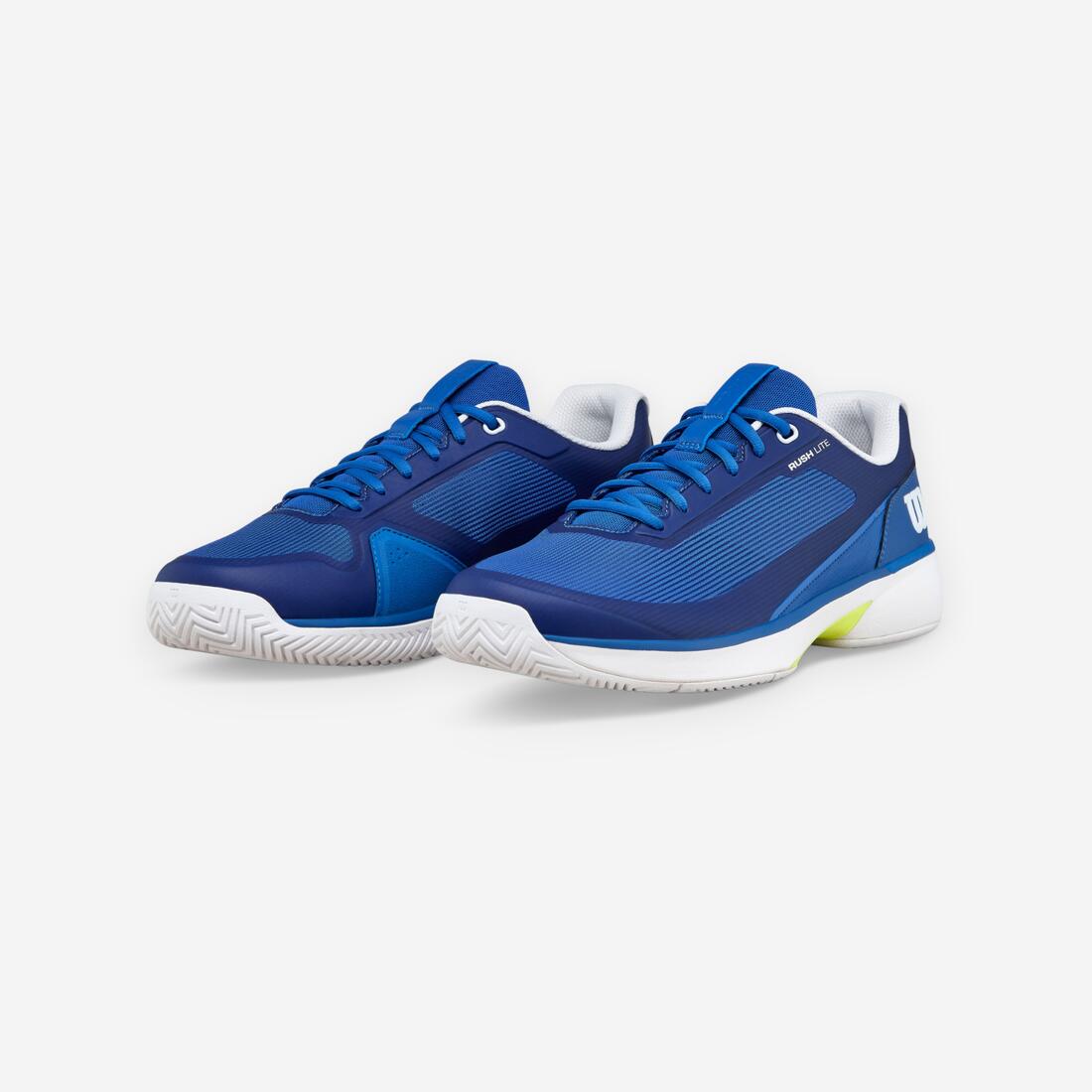 Chaussures de tennis multicourt homme, Rush Pro Lite bleu blanc jaune