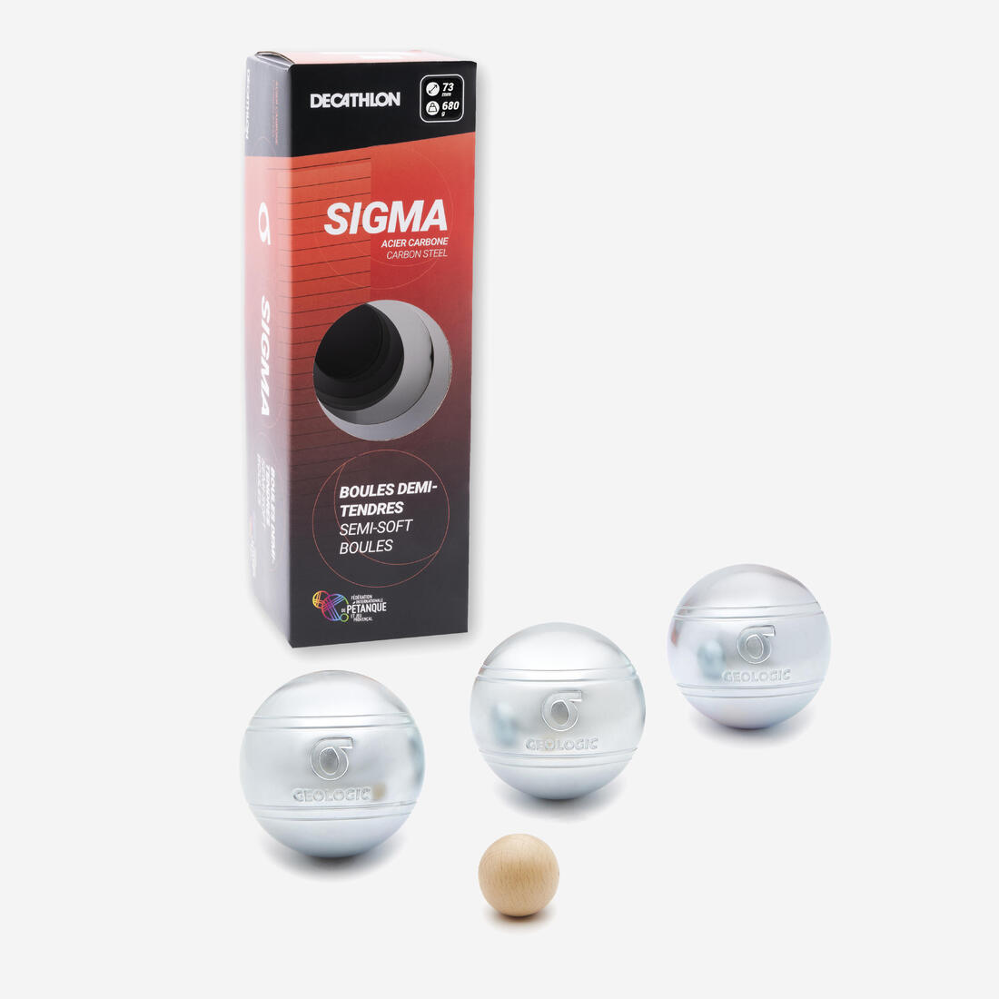 3 boules de pétanque homologuées compétition demi tendres SIGMA