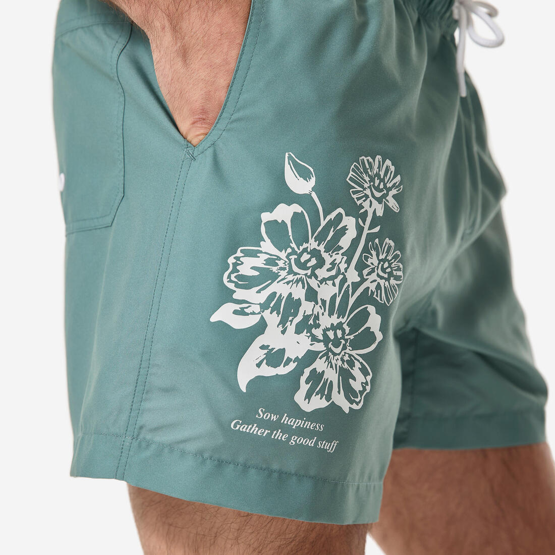 Boardshort surf short de bain court 15" homme, 100 Palmito