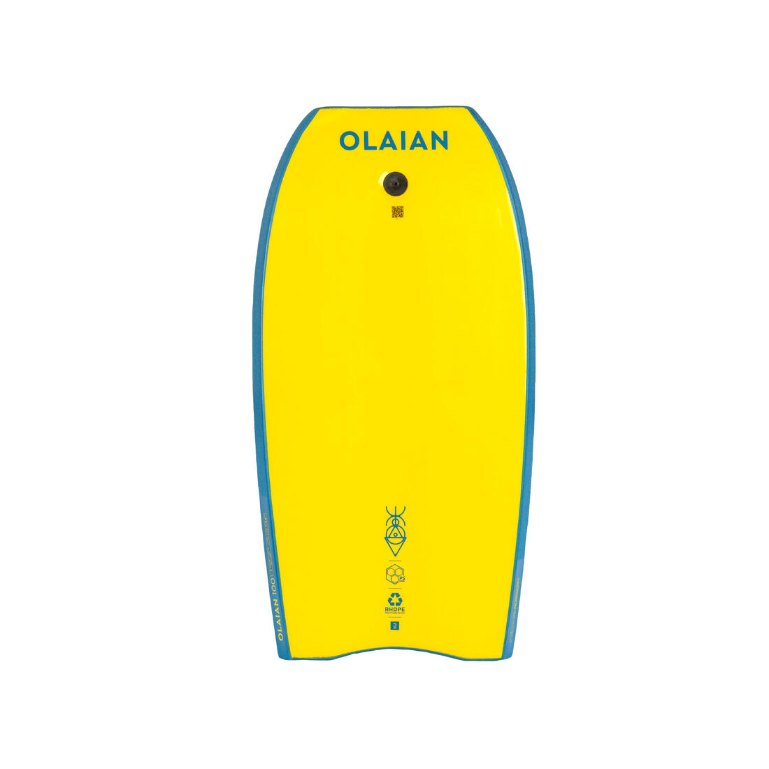 Bodyboard 100 junior bleu jaune avec leash poignet Taille 36''