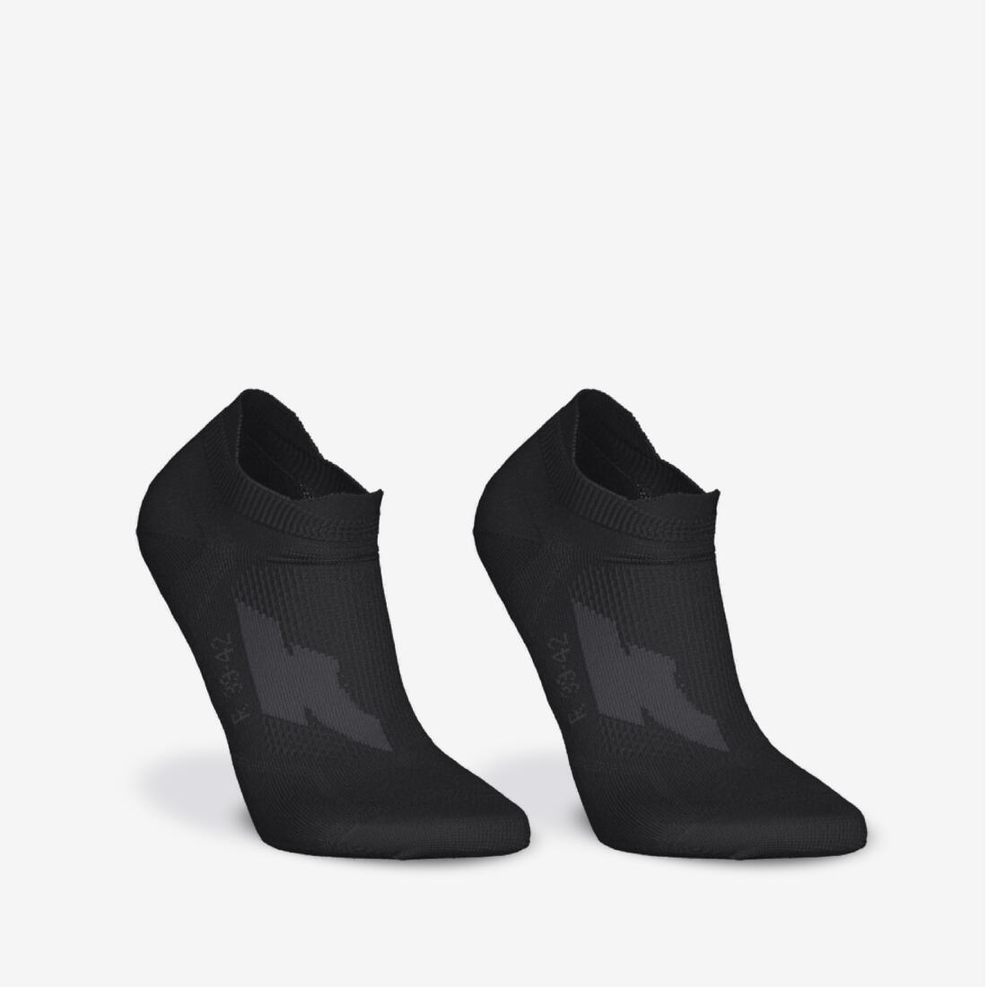 Lot de 2 paires de chaussettes de running junior, run500 noir