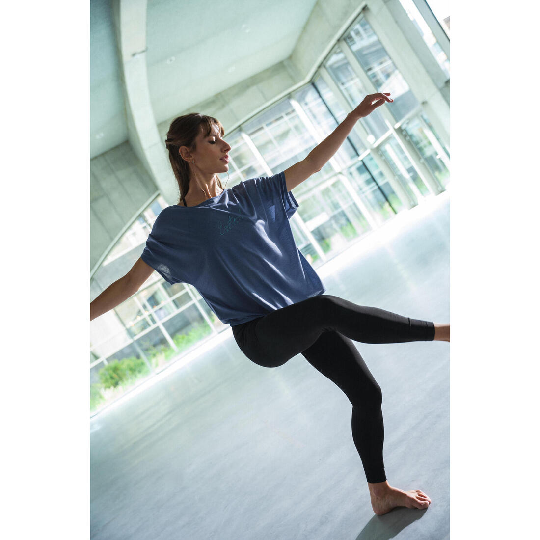 T-shirt danse moderne, manches courtes fluides femme
