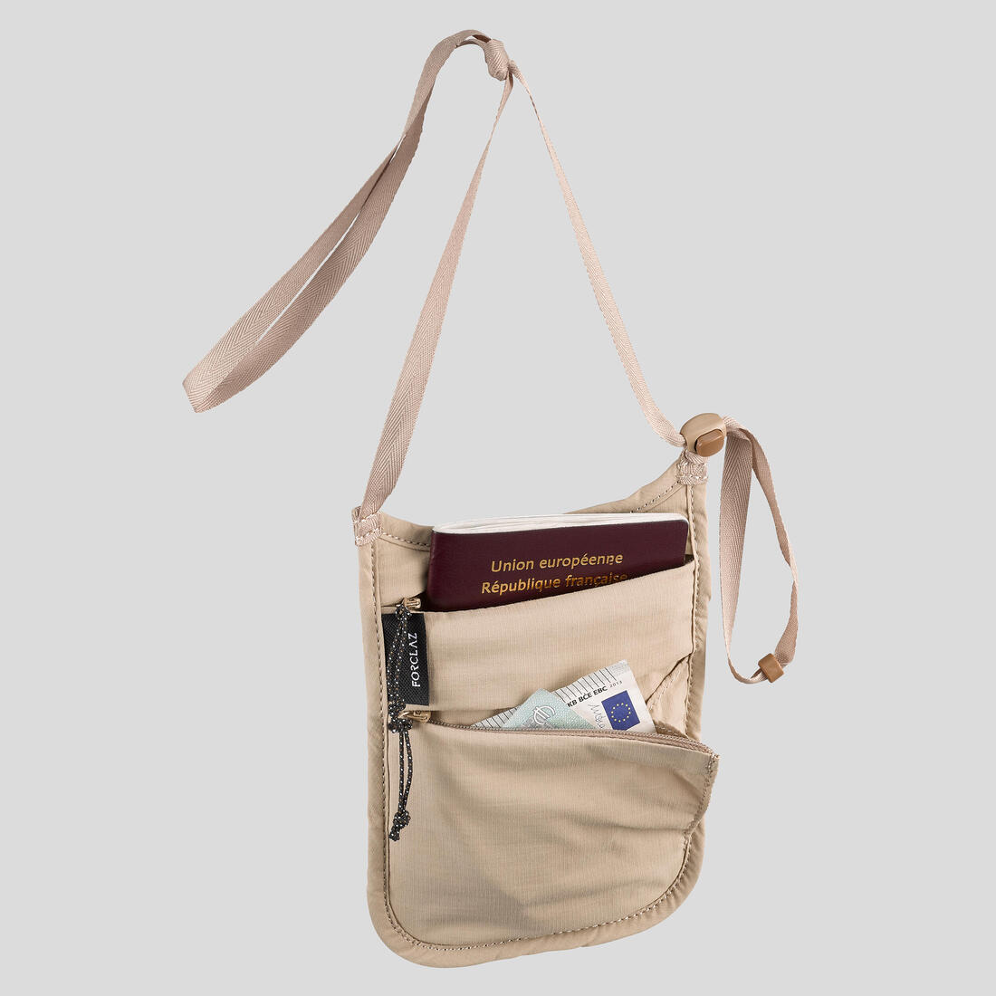 Pochette de voyage discrète et sécurisée, Travel RFID beige