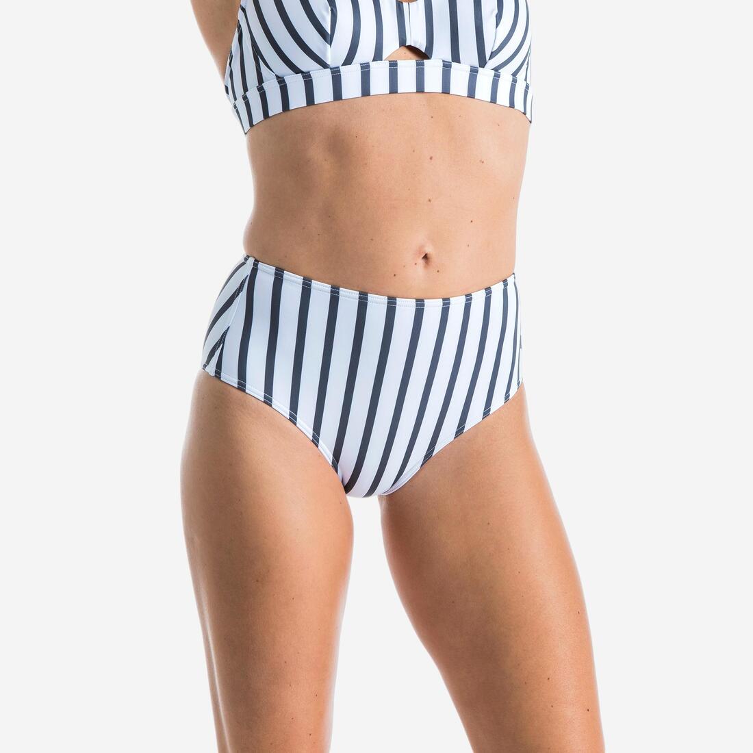 Bas de maillot de bain de surf femme taille haute ROMI – blanc