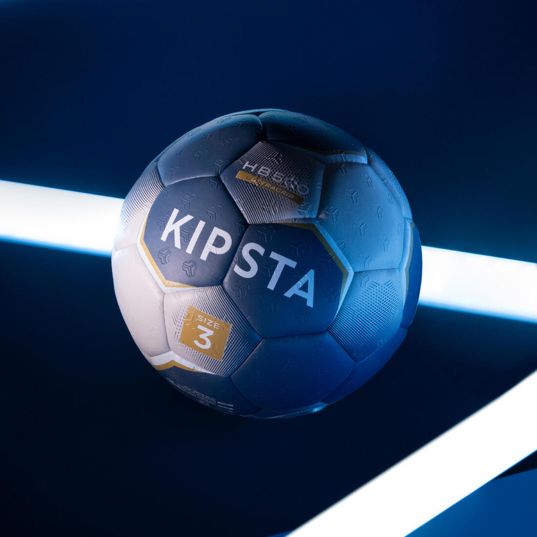 Ballon de handball taille 3 - hb500 hybride bleu/gris