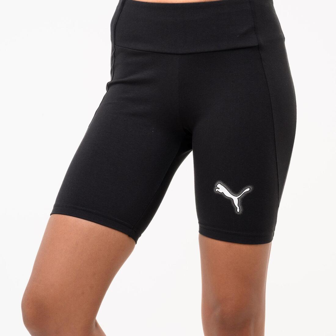 Short cycliste coton femme, noir – Default