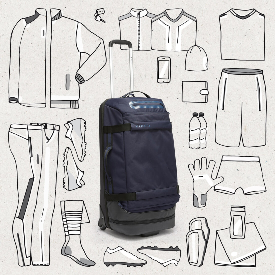 Valise 65l - urban bleue