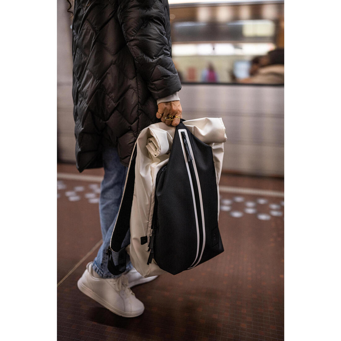 Chaussures marche urbaine femme Walk Protect kaki