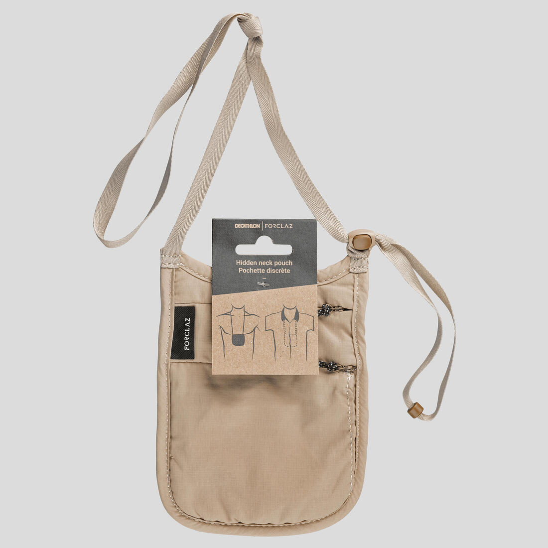 Pochette de voyage discrète et sécurisée, Travel RFID beige