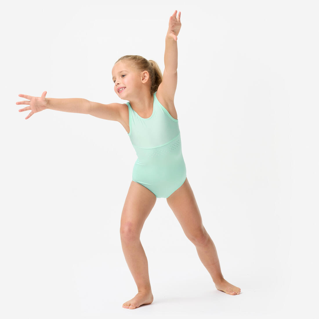 Justaucorps de gymnastique col rond fille