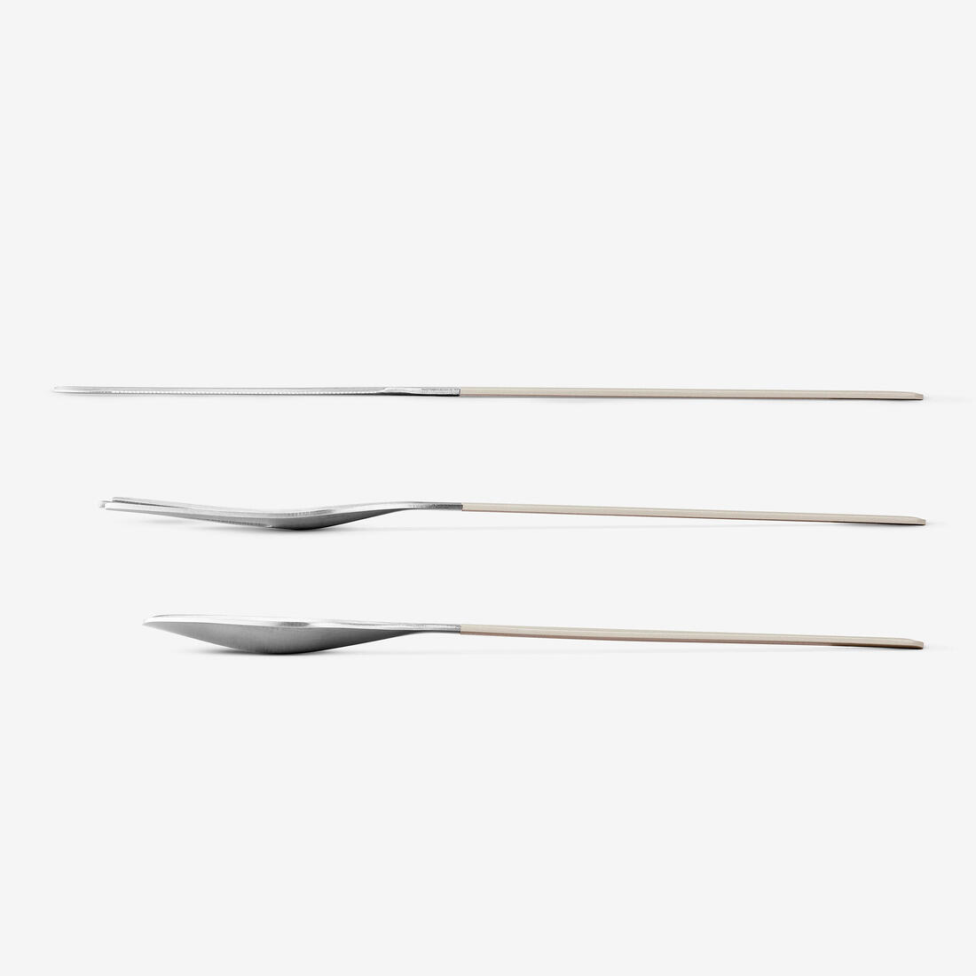 Kit de 12 couverts de camping en acier inox 4 couteaux 4 fourchettes 4 cuillères