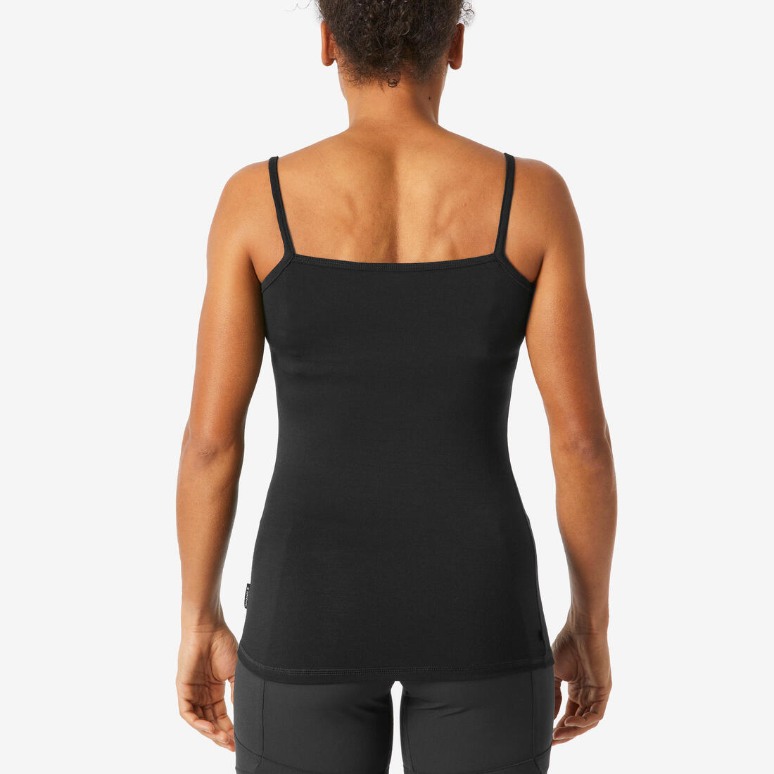 Débardeur en laine mérinos de trek montagne MT500 noir Femme