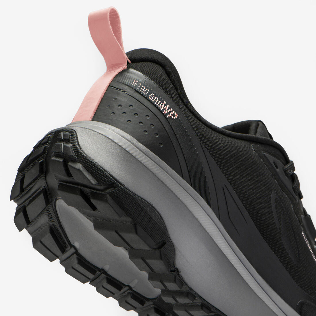 Chaussures de running route et trail femme waterproof, JF 190 GRIP noir