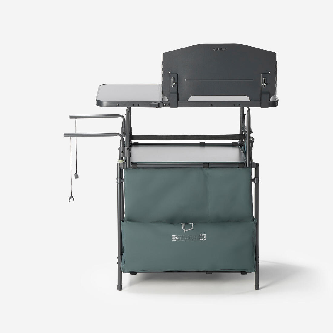Meuble cuisine de camping L, pliable et avec pare-vent
