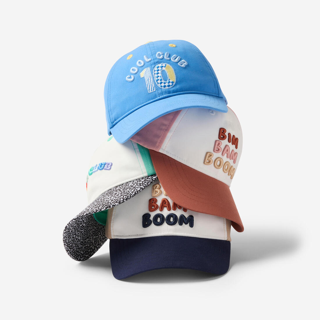 Casquette multisport ajustable bébé mixte, Rose blanc terracotta
