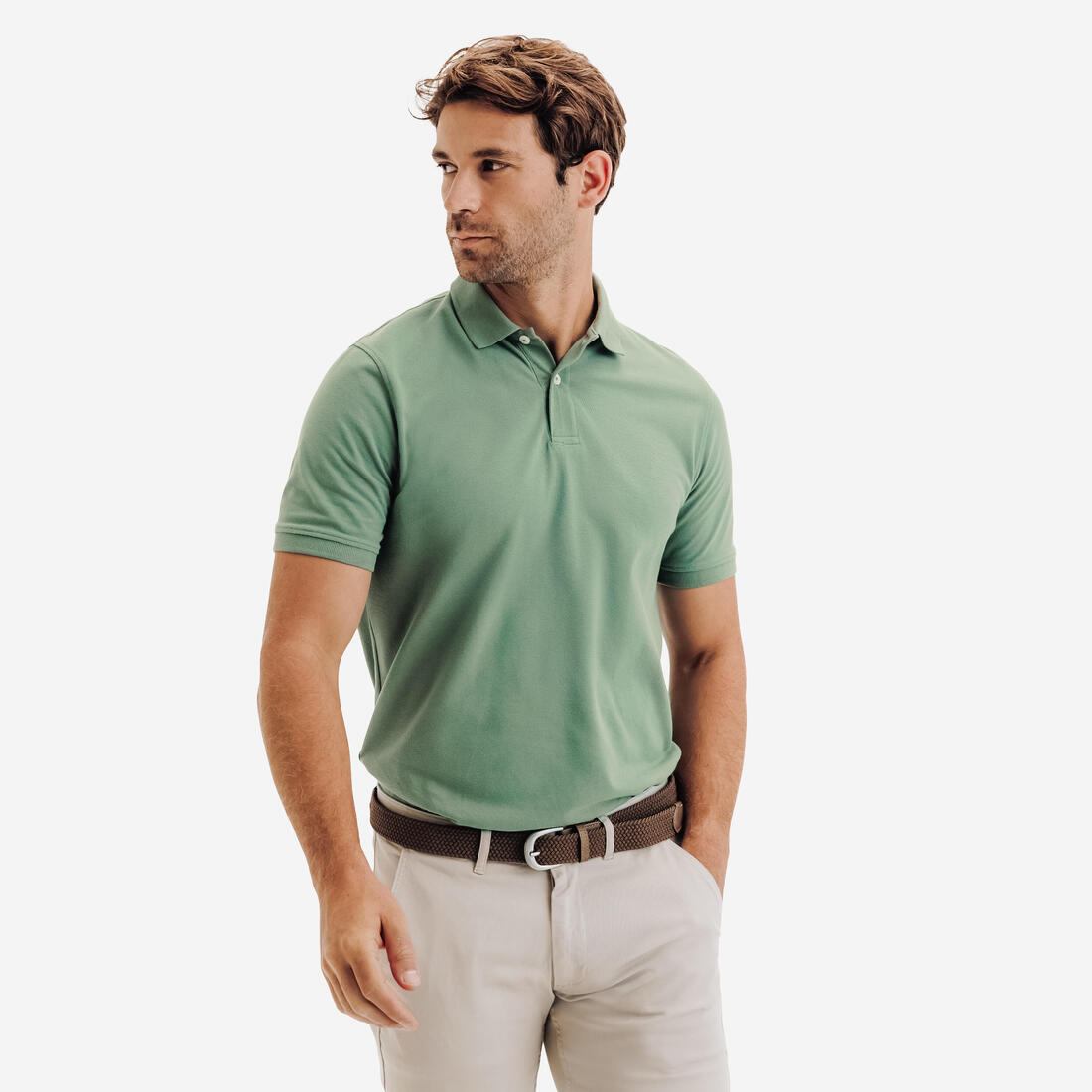 Polo de golf en coton polyester manches courtes homme, MW500