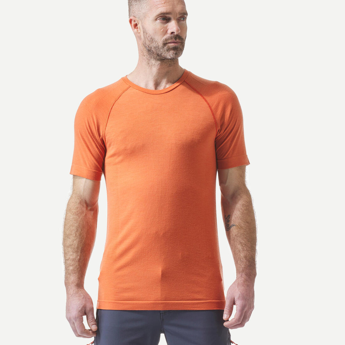 T-shirt de trek seamless manches courtes en laine mérinos - homme - mt900