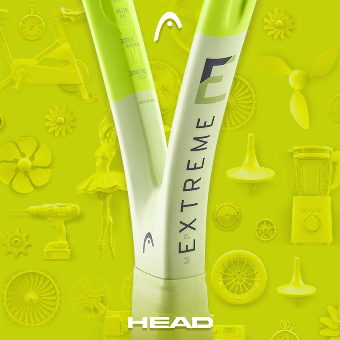 Raquette de tennis adulte - HEAD Auxetic Extreme MP Jaune 300g
