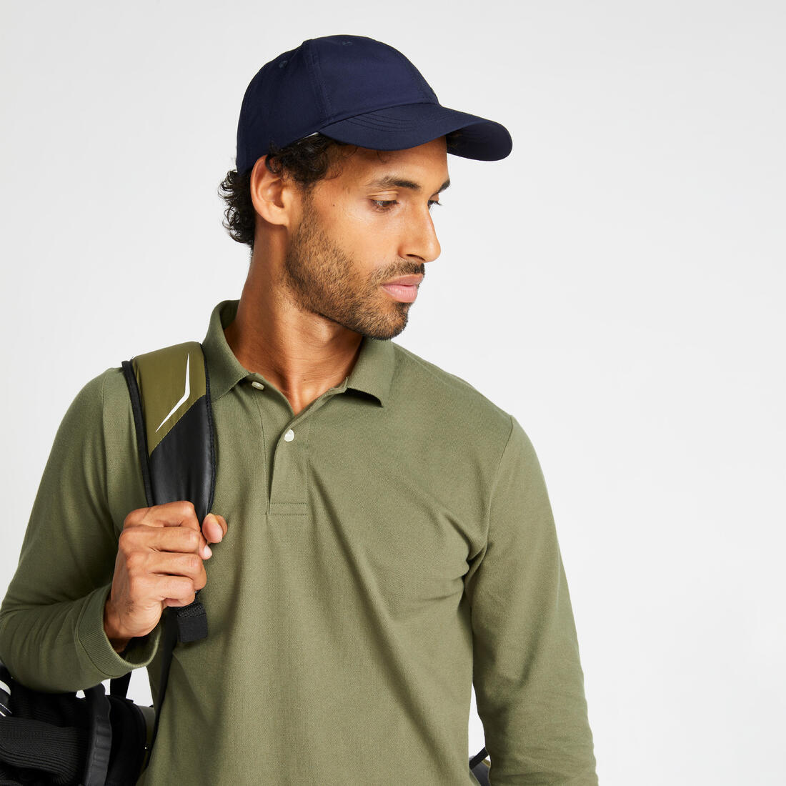 Polo golf manches longues Homme -  MW500 bleu marine